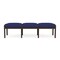 Lesro Lenox Wood 3 Seat Bench Wood Frame, Mocha, OH Cobalt Upholstery LW3001 - alternate 1